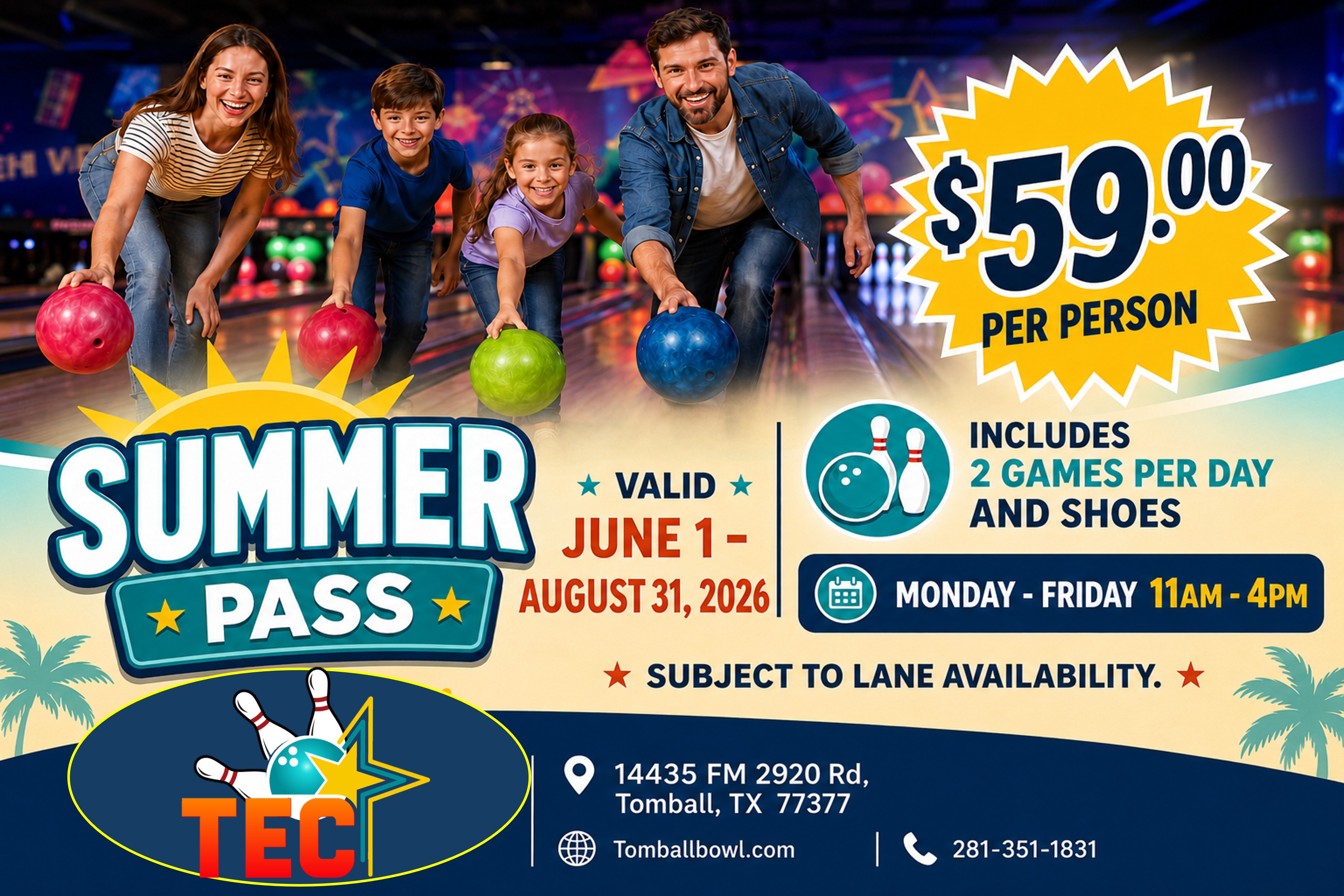 summer pass $59.00 per person